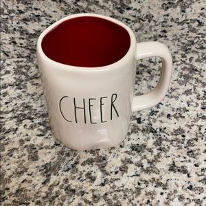 Christmas CHEER mug with green letters